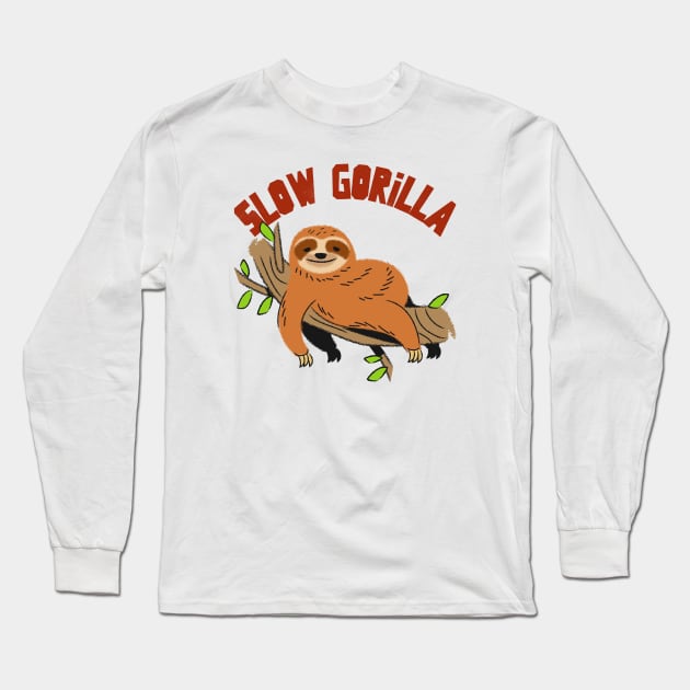 Slow Gorilla Long Sleeve T-Shirt by nightDwight